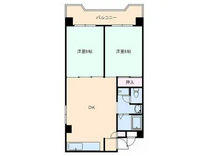 やよいビル(2DK/2階)の間取り写真