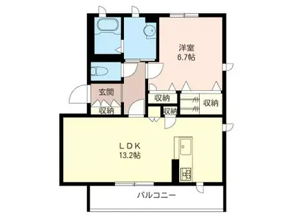 GIOIA MIA(1LDK/2階)の間取り写真