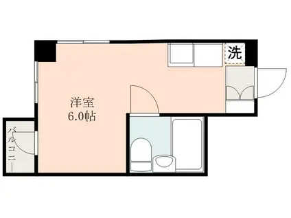 パークサイド鹿児島(ワンルーム/2階)の間取り写真