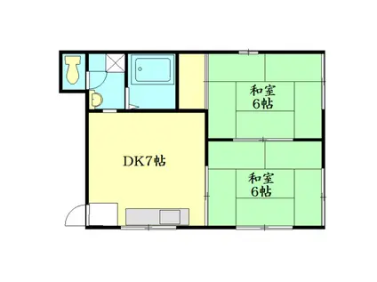 ドミール深沢(2DK/2階)の間取り写真