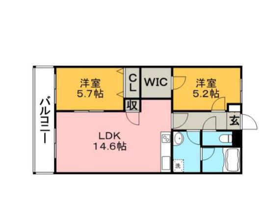LINO24(2LDK/1階)の間取り写真