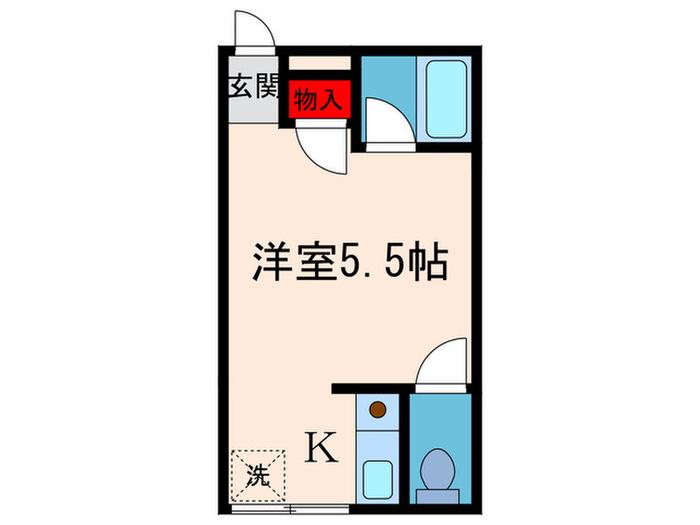 日向ハイツ(1K/2階)の間取り写真