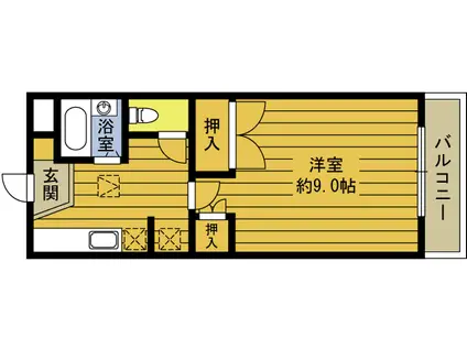 YSWAKAKI(1K/1階)の間取り写真