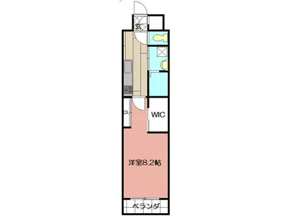 サンシャイン・キャナル小倉(1K/9階)の間取り写真
