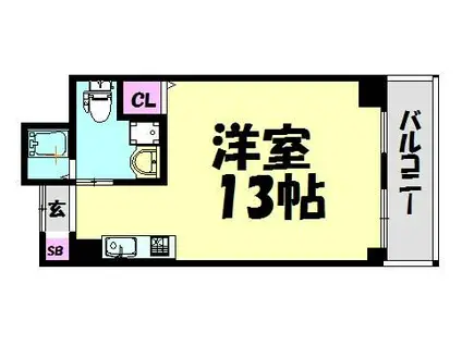 オアシスコート泉佐野(ワンルーム/2階)の間取り写真