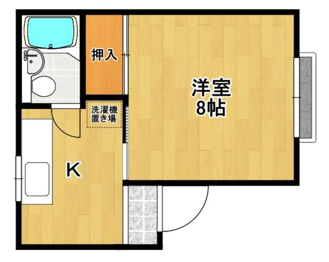 小林コーポ(1K/2階)の間取り写真