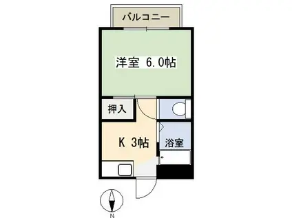 レジデンス中澤(1K/1階)の間取り写真