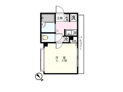 STビル7(1K/1階)の間取り写真