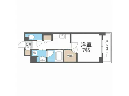 ハビテ靱センターコート(1K/13階)の間取り写真