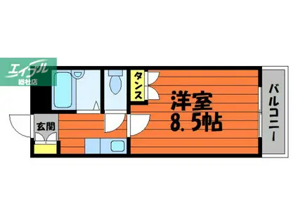 ブロードヒル II(1K/1階)の間取り写真