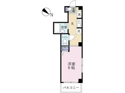 ブローブラン国分寺(1K/6階)の間取り写真