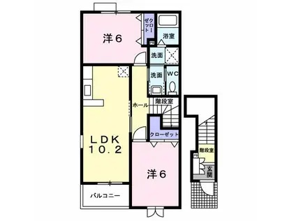 サングリーンC(2LDK/2階)の間取り写真