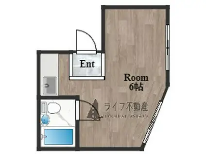 ハナテンイイヅカハイツ(ワンルーム/3階)の間取り写真