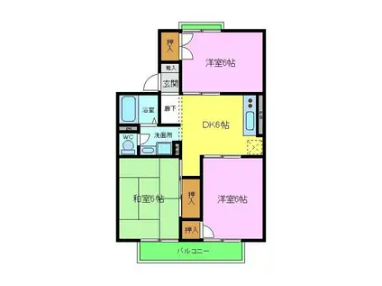 ハイツひまわり(3DK/1階)の間取り写真