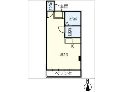 KANAZONO CUBE APARTMENT(ワンルーム/3階)の間取り写真