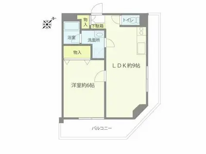 シャトレー深沢(1LDK/2階)の間取り写真