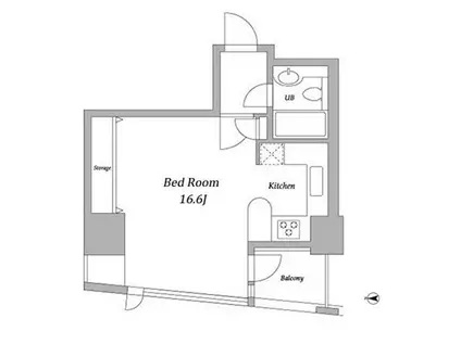 プライムスクエアシティ(ワンルーム/4階)の間取り写真