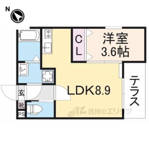 グレイスキューブ(1LDK/1階)の間取り写真