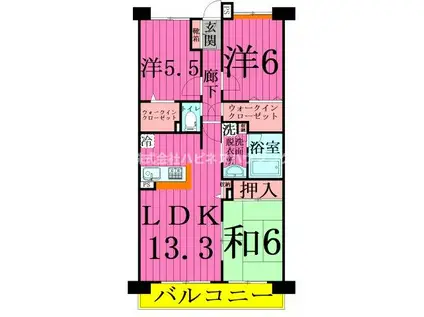 INSURANCE BLDG.VIIIエ(3LDK/2階)の間取り写真