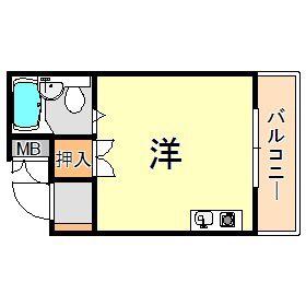 シーサイドハイツ(ワンルーム/3階)の間取り写真