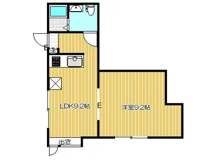 Kハウス(1LDK/1階)の間取り写真