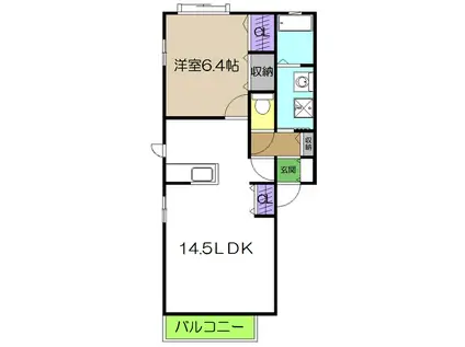 シャーメゾン・フレール D棟(1LDK/2階)の間取り写真