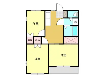 グリーンハウス参番館(3DK/2階)の間取り写真