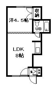 マンション514(1DK/1階)の間取り写真