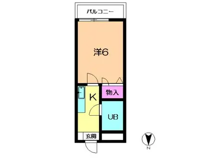 トレンディー21(1K/1階)の間取り写真