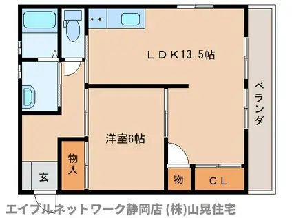 友孝マンション(1LDK/3階)の間取り写真