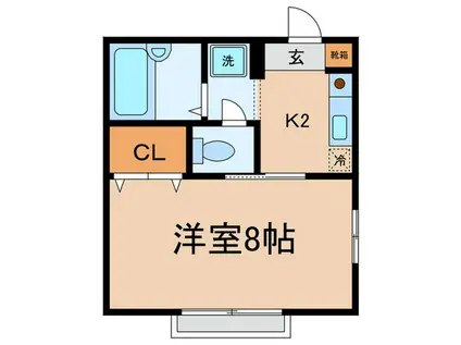 ケイハイツ大島(1K/2階)の間取り写真