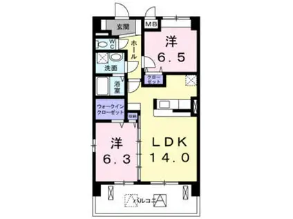 プラジュ千種(2LDK/4階)の間取り写真