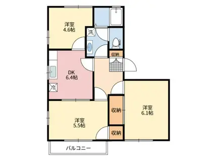 ラフォーレ吉水(3DK/2階)の間取り写真