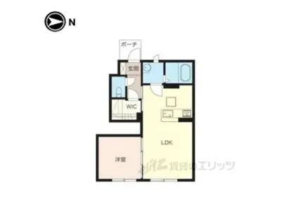 PINEROOTS良福寺(1LDK/1階)の間取り写真