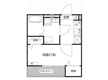 MQUARTO新座II(1K/3階)の間取り写真
