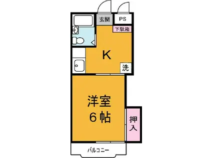 コーポルミエール(1K/2階)の間取り写真