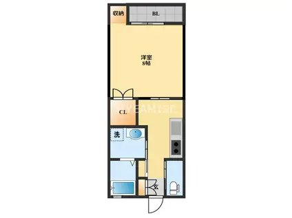 グラシアス(1K/1階)の間取り写真