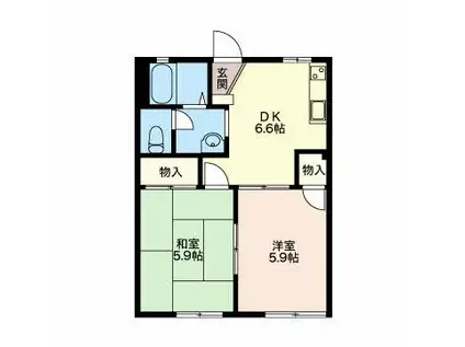 SSコーポ LYRA(2DK/1階)の間取り写真