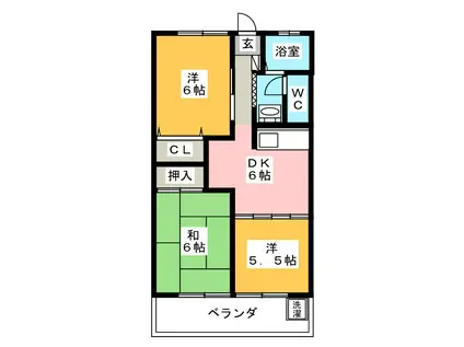 ドリームI(3DK/2階)の間取り写真