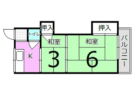 米山ビル(2K/3階)の間取り写真