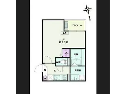 JACK TAKIHARU II(1K/1階)の間取り写真