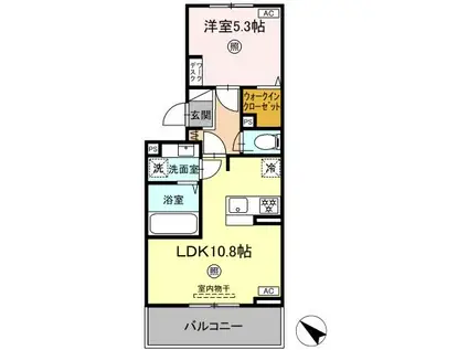 D-ROOM清水新地(1LDK/3階)の間取り写真