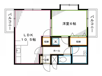 上高田フラッツ(1LDK/3階)の間取り写真