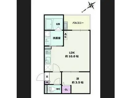 JACK SUNASHINDEN II(1LDK/3階)の間取り写真