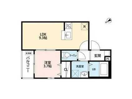 EMBELLIR TROISアンベリールトロ(1LDK/3階)の間取り写真