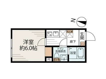 ホワイトキューブ若宮(1K/3階)の間取り写真