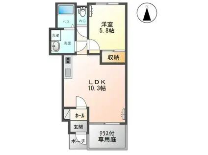 サン・ホーム 柏(1LDK/1階)の間取り写真