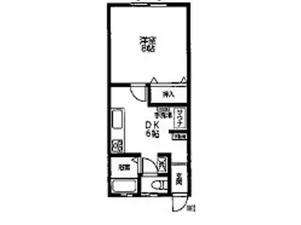 キングスベリーA(1DK/1階)の間取り写真