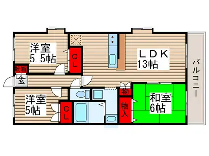 レジデンス柏(3LDK/3階)の間取り写真