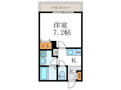 シャルム元田中(1K/3階)の間取り写真